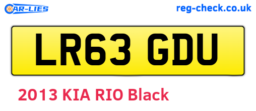 LR63GDU are the vehicle registration plates.