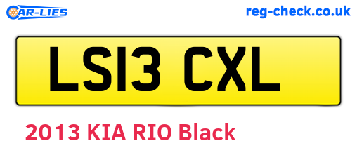 LS13CXL are the vehicle registration plates.