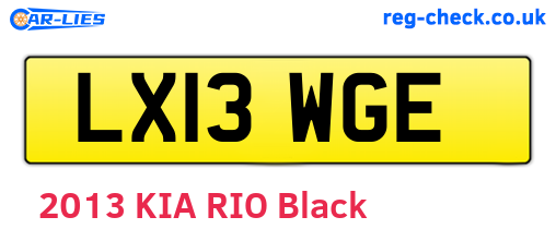 LX13WGE are the vehicle registration plates.