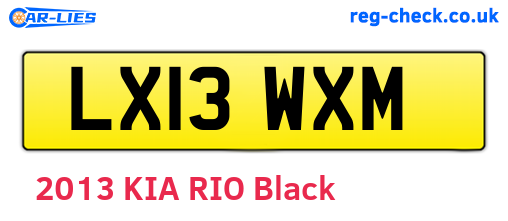 LX13WXM are the vehicle registration plates.