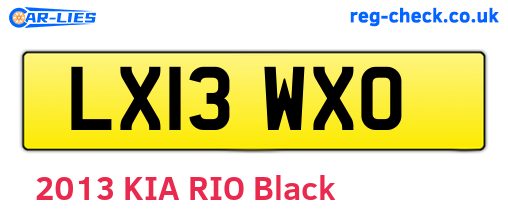 LX13WXO are the vehicle registration plates.