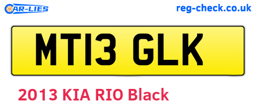 MT13GLK are the vehicle registration plates.