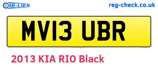 MV13UBR are the vehicle registration plates.