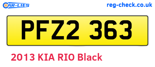 PFZ2363 are the vehicle registration plates.