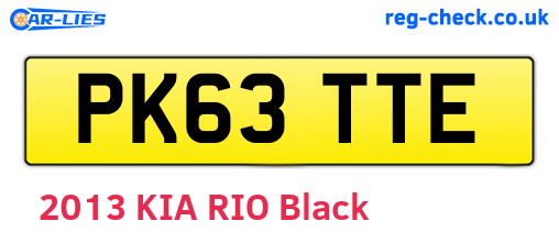 PK63TTE are the vehicle registration plates.