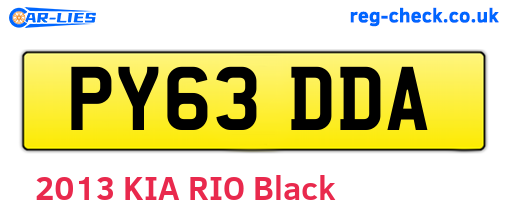 PY63DDA are the vehicle registration plates.
