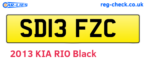 SD13FZC are the vehicle registration plates.