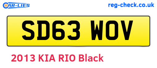SD63WOV are the vehicle registration plates.