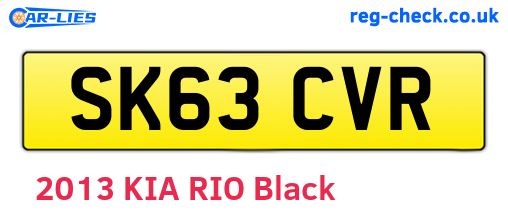 SK63CVR are the vehicle registration plates.