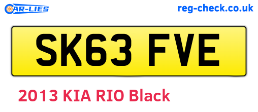 SK63FVE are the vehicle registration plates.