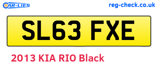SL63FXE are the vehicle registration plates.