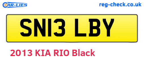 SN13LBY are the vehicle registration plates.