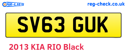 SV63GUK are the vehicle registration plates.