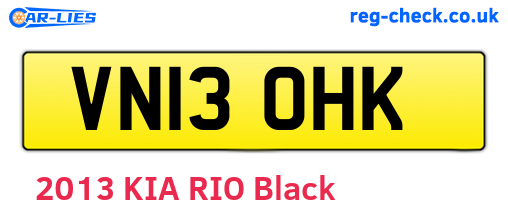 VN13OHK are the vehicle registration plates.