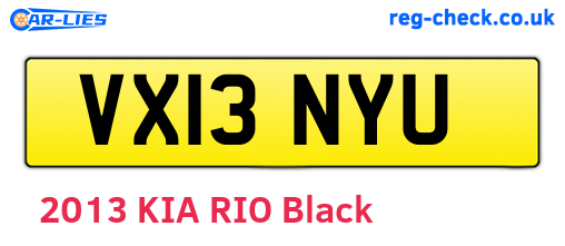 VX13NYU are the vehicle registration plates.