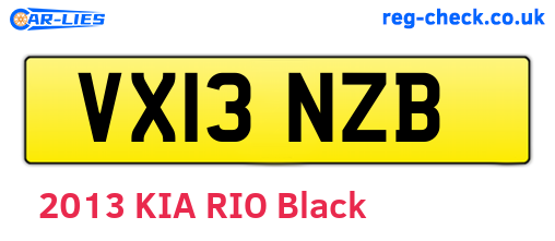 VX13NZB are the vehicle registration plates.