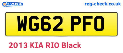 WG62PFO are the vehicle registration plates.