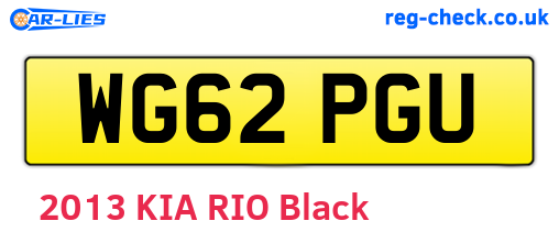 WG62PGU are the vehicle registration plates.