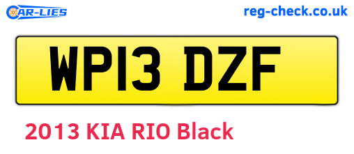 WP13DZF are the vehicle registration plates.