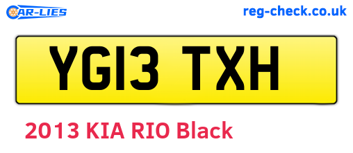 YG13TXH are the vehicle registration plates.