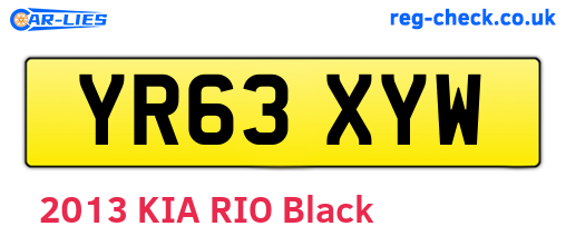 YR63XYW are the vehicle registration plates.