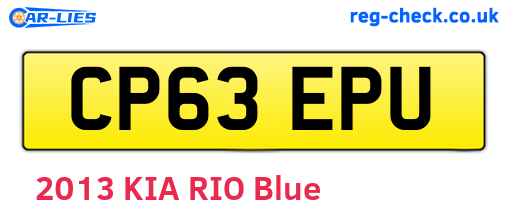 CP63EPU are the vehicle registration plates.