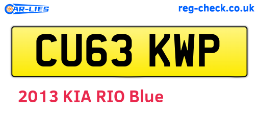 CU63KWP are the vehicle registration plates.