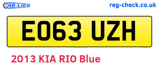 EO63UZH are the vehicle registration plates.
