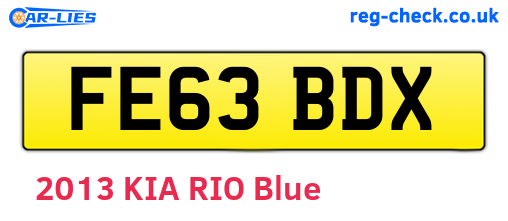 FE63BDX are the vehicle registration plates.