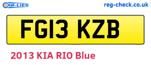 FG13KZB are the vehicle registration plates.