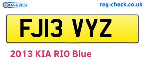 FJ13VYZ are the vehicle registration plates.