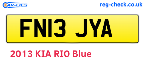 FN13JYA are the vehicle registration plates.