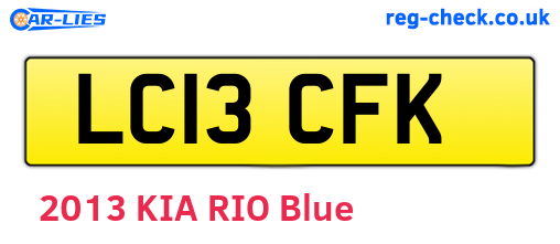 LC13CFK are the vehicle registration plates.