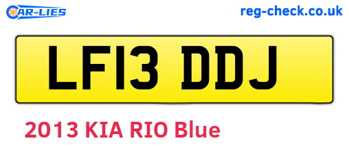 LF13DDJ are the vehicle registration plates.