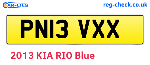 PN13VXX are the vehicle registration plates.