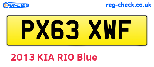 PX63XWF are the vehicle registration plates.