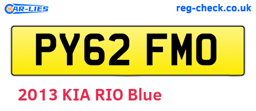PY62FMO are the vehicle registration plates.