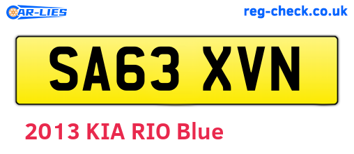 SA63XVN are the vehicle registration plates.