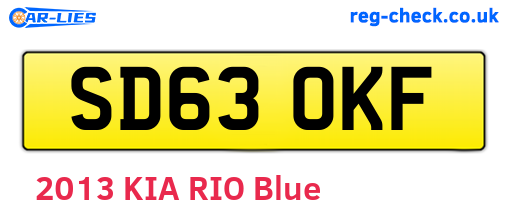 SD63OKF are the vehicle registration plates.