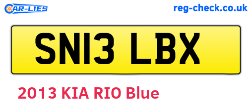 SN13LBX are the vehicle registration plates.