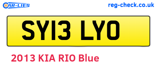SY13LYO are the vehicle registration plates.