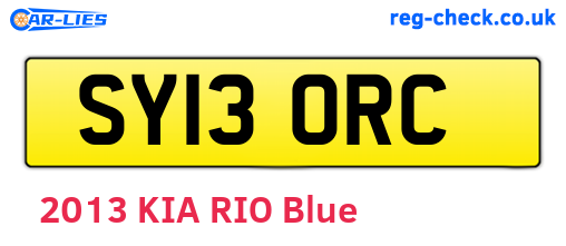 SY13ORC are the vehicle registration plates.
