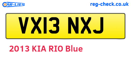 VX13NXJ are the vehicle registration plates.