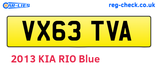 VX63TVA are the vehicle registration plates.