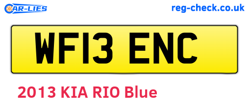 WF13ENC are the vehicle registration plates.