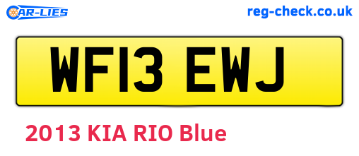WF13EWJ are the vehicle registration plates.