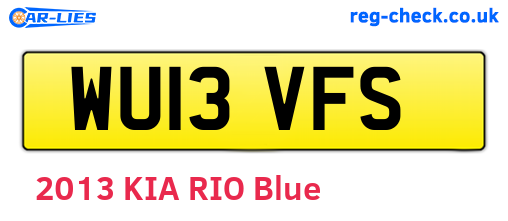 WU13VFS are the vehicle registration plates.