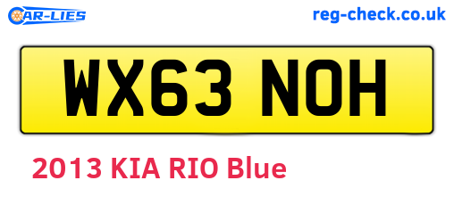 WX63NOH are the vehicle registration plates.