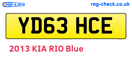 YD63HCE are the vehicle registration plates.