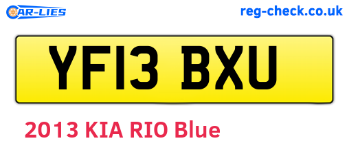 YF13BXU are the vehicle registration plates.
